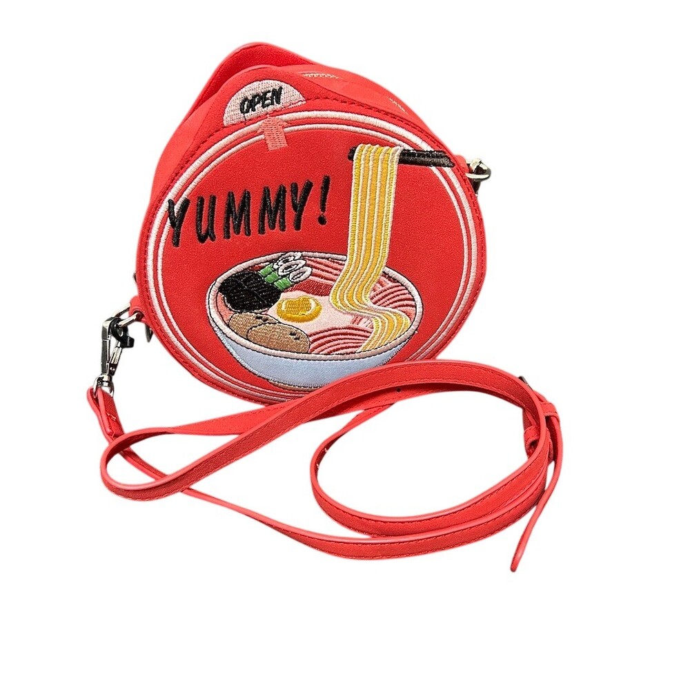 Y2K Kawaii Ramen Noodle Bowl Crossbody Bag Yummy Novelty Purse Red